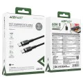Кабел за данни / зареждане – Acefast C22-03 – Type-C към Type-C, Fast Charge, 60W, 3A, оплетка Nylon, 1.2m – Черен