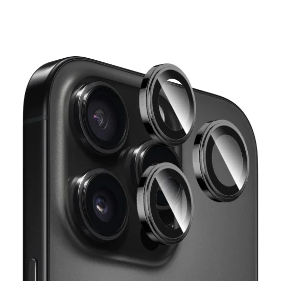 Протектор камера за iPhone 14 Pro / iPhone 14 Pro Max - оригинално стъкло от сапфирен кристал - черен