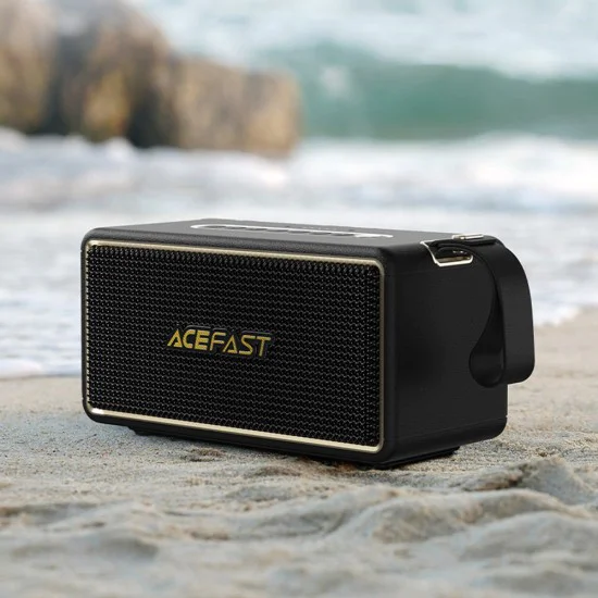 Безжична колонка – Acefast K3 Max – Bluetooth 5.4, TF, AUX, RGB светлини, DSP, 360° звук, IPX6, 80W, 5000mAh – Черен