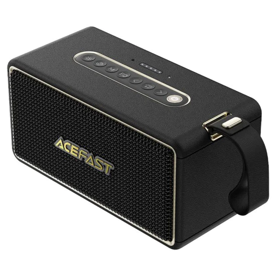 Безжична колонка – Acefast K3 Max – Bluetooth 5.4, TF, AUX, RGB светлини, DSP, 360° звук, IPX6, 80W, 5000mAh – Черен