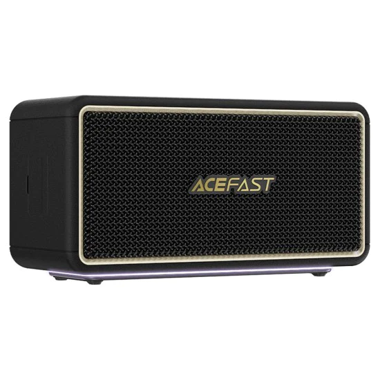 Безжична колонка – Acefast K3 Ultra – Bluetooth 5.4, TF, AUX, RGB светлини, DSP, 360° звук, IPX6, 120W, 4500mAh – Черен