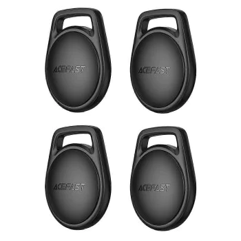 Смарт тракери (4 броя) – Acefast S2 – Apple Find My, връзка, Bluetooth, 230mAh – Черен