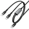 Кабел за данни / зареждане – Acefast C22-02 – Type-C към 2x Type-C, Fast Charge, 100W, 5A, Nylon Braid, 1.25m – Черен