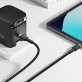 Кабел за данни / зареждане – Acefast C22-02 – Type-C към 2x Type-C, Fast Charge, 100W, 5A, Nylon Braid, 1.25m – Черен