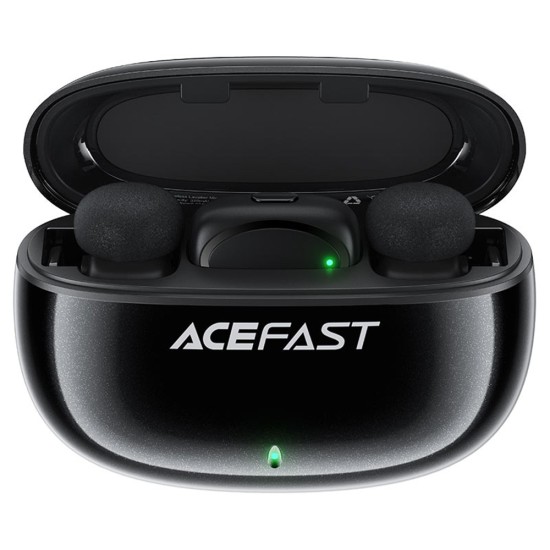 Лавалерни микрофони – Acefast R2 – Type-C, 360°, шумопотискане, двоен запис, 300mAh, ниска латентност – Черен