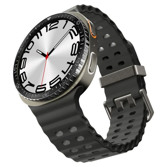Протектор за Samsung Galaxy Watch8 44 мм, неръждаема стомана - безел Tune Diver - черен