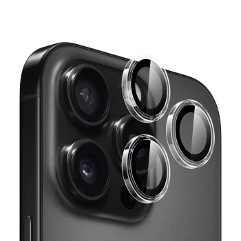 Протектор камера за iPhone 16 Pro / iPhone 16 Pro Max - оригинален протектор за обектив с метална рамка - Прозрачен