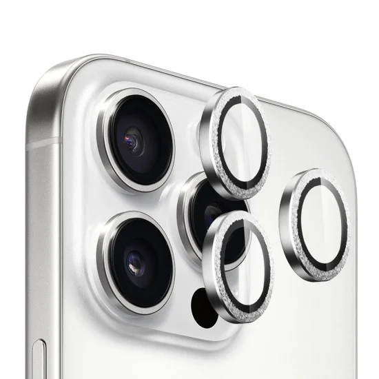 Протектор камера за iPhone 16 Pro / iPhone 16 Pro Max - Diamond Lens Glass - Silver Diamond