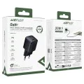 Зарядно за стена – Acefast A117 – GaN, PD20W, мини дизайн, USB-C изход – Черен