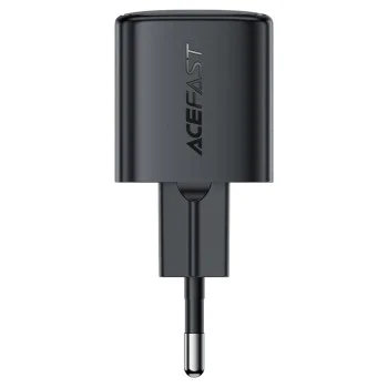Зарядно за стена – Acefast A117 – GaN, PD20W, мини дизайн, USB-C изход – Черен