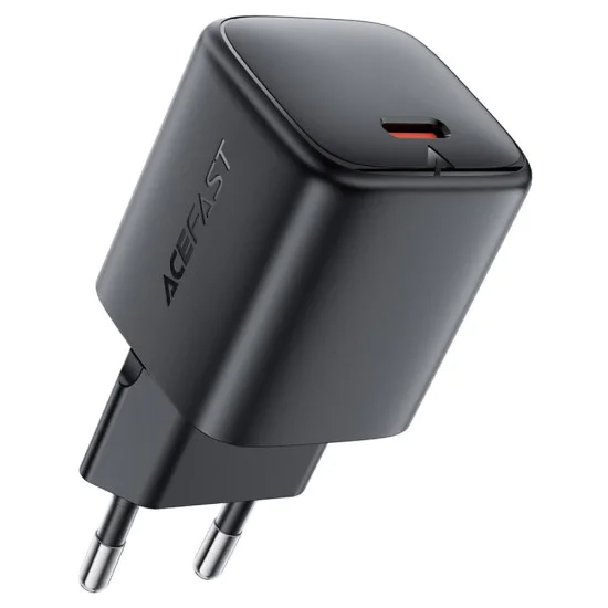 Зарядно за стена – Acefast A119 – GaN, Fast Charge, PD45W, мини дизайн, USB-C изход – Черен