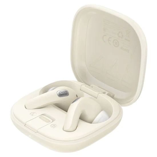 Слушалки – Acefast W4 – In-ear TWS, Bluetooth 5.4, ENC шумопотискане, вградена стойка за телефон, IPX4, 350mAh – Бежов