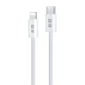 Blueo - Кабел за данни - Type-C към Lightning, бързо зареждане, оплетен, 1.2 м - Бял