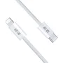 Blueo - Кабел за данни - Type-C към Lightning, бързо зареждане, оплетен, 1.2 м - Бял