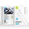 Blueo - Кабел за данни - Type-C към Lightning, бързо зареждане, оплетен, 1.2 м - Бял