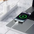 Blueo - Кабел за данни - Type-C към Lightning, бързо зареждане, оплетен, 1.2 м - Бял