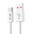 Blueo - Кабел за данни - USB-A към Type-C, оплетен, бързо зареждане, 6A - Бял