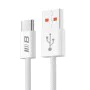 Blueo - Кабел за данни - USB-A към Type-C, оплетен, бързо зареждане, 6A - Бял