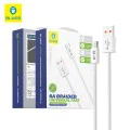 Blueo - Кабел за данни - USB-A към Type-C, оплетен, бързо зареждане, 6A - Бял
