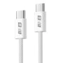 Blueo - Кабел за данни - Type-C към Type-C, бързо зареждане, оплетен, 1.2 м - Бял