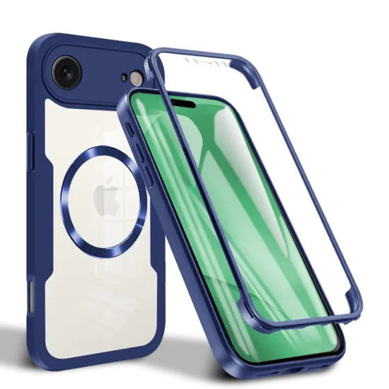 Калъф за iPhone 17 Air - ColorVerse 360 ​​MagSafe Series + Скрийн протектор - син