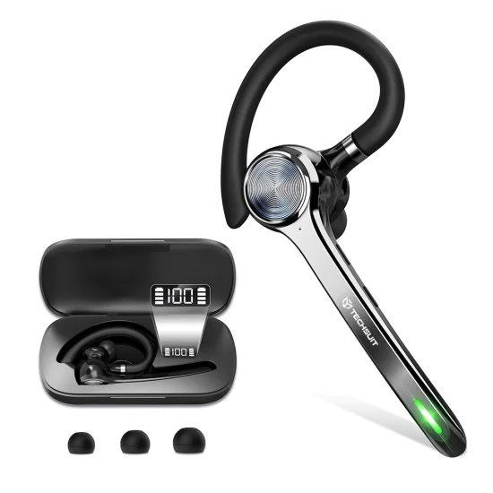 Techsuit - Премиум Bluetooth слушалки NeXound (G7) - HandsFree, ENC, LED, Bluetooth 5.1, Qualcomm, 500mAh, 72 часа - Черни