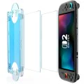 Протектор за Nintendo Switch 2, устойчив на 9H - Techsuit - (2 броя) Premium Tempered Glass SwitchAura с апликатор (NS1) - Прозрачен