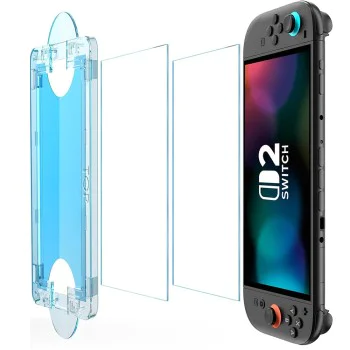 Протектор за Nintendo Switch 2, устойчив на 9H - Techsuit - (2 броя) Premium Tempered Glass SwitchAura с апликатор (NS1) - Прозрачен