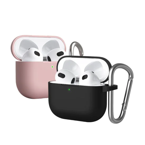 Калъф за AirPods 3 - течен силиконов защитен калъф -Розов