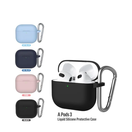 Калъф за AirPods 3 - течен силиконов защитен калъф -Розов