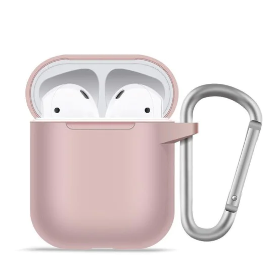 Калъф за AirPods 1 - течен силиконов защитен калъф -Розов