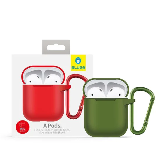 Калъф за AirPods 1 - течен силиконов защитен калъф -Розов
