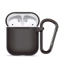 Калъф за AirPods 1 - течен силиконов защитен калъф - черен