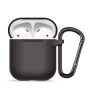 Калъф за AirPods 1 - течен силиконов защитен калъф - черен