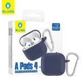 Калъф за AirPods 4 - Защитен калъф от течен силикон - тъмносин