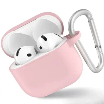 Калъф за AirPods 4 - течен силиконов защитен калъф -Розов
