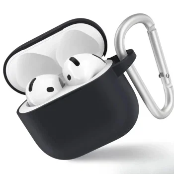 Калъф за AirPods 4 - Защитен калъф от течен силикон - черен