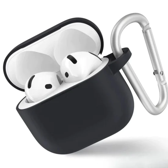 Калъф за AirPods 4 - Защитен калъф от течен силикон - черен