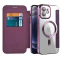 Калъф за iPhone 12 - SmartMag Book Case - Лилав