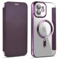 Калъф за iPhone 12 - SmartMag Book Case - Лилав