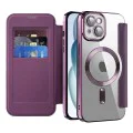 Калъф за iPhone 15 Plus - SmartMag Book Case - Лилав
