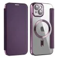 Калъф за iPhone 15 Plus - SmartMag Book Case - Лилав