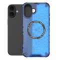 Калъф за iPhone 16 - HoneyComb Shield MagSafe - син
