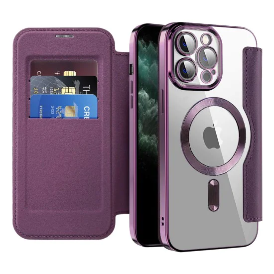 Калъф за iPhone 11 Pro Max - SmartMag Book Case - Лилав