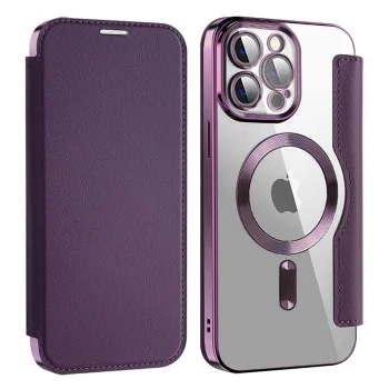 Калъф за iPhone 13 Pro - SmartMag Book Case - Лилав