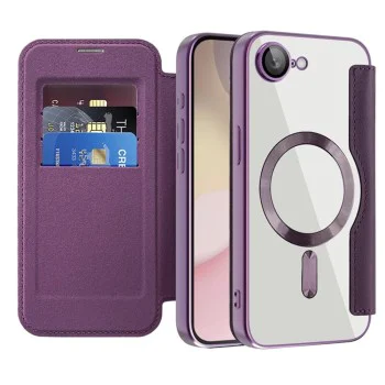 Калъф за iPhone 16e - SmartMag Book Case - Лилав