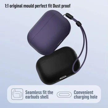 Калъф за AirPods Pro 2 - Защитен калъф от течен силикон - лилав