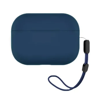 Калъф за AirPods Pro 2 - Защитен калъф от течен силикон - тъмносин