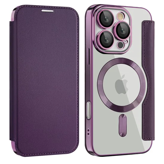 Калъф за iPhone 16 Pro - SmartMag Book Case - Лилав