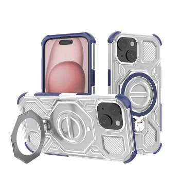 Калъф за iPhone 15 - Carbon Shield PRO - син прозрачен